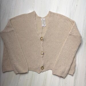 Sadie & Sage Beige Button-Up Cardigan